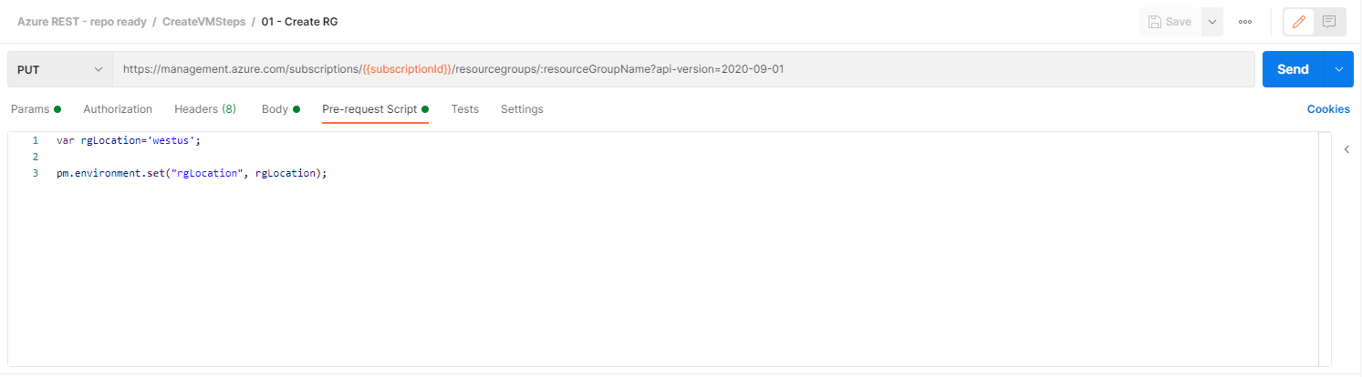 Postman with pre-request script