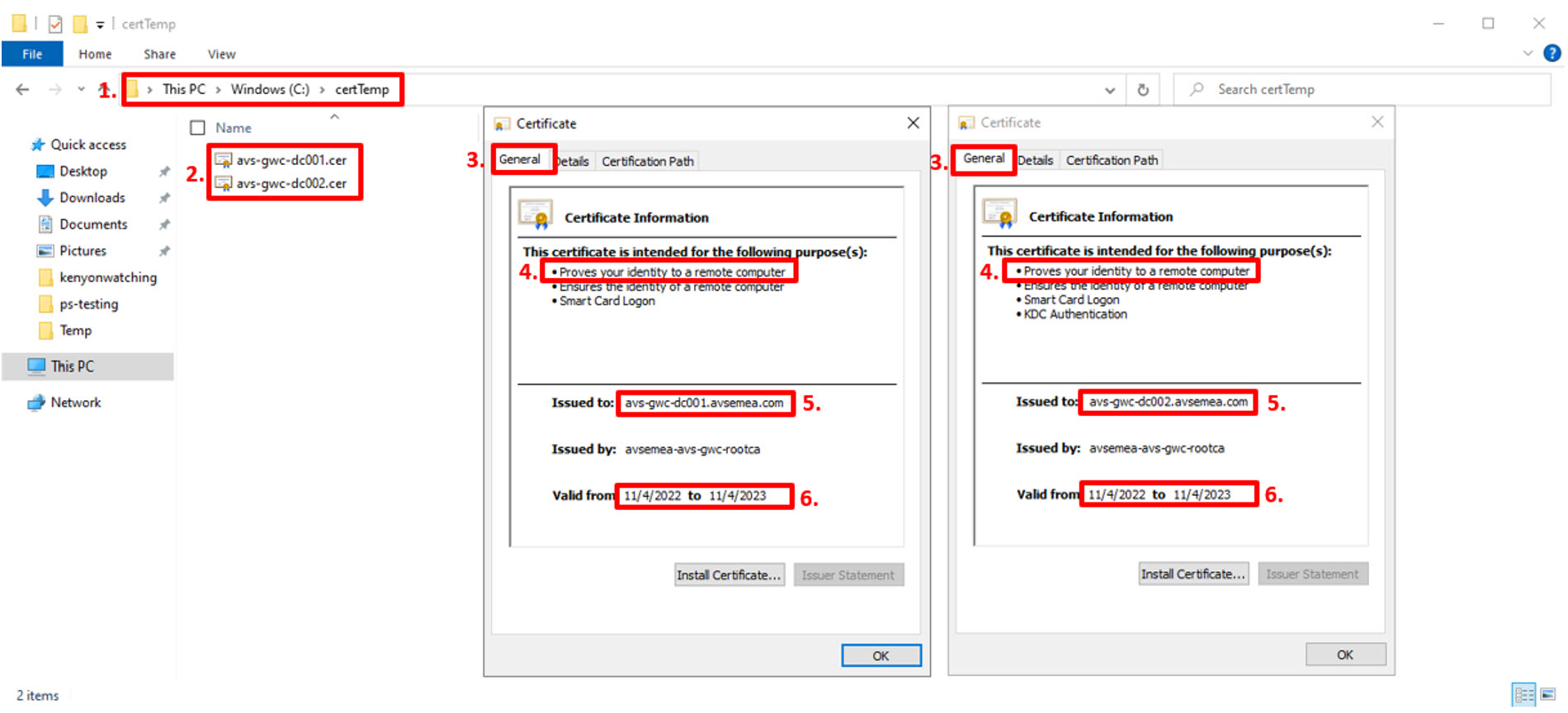 Exported-certificate-properties